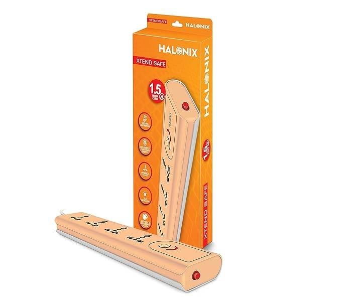 HAMMOK HALO II 4+1 Power Strip features 4 AC outlets and 1 USB port, perfect for charging multiple devices. Comes with a 1.5M cable for flexible placement. Ideal for home or office use.