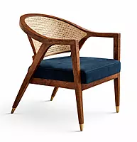 Trestle Cane Back Accent Chair