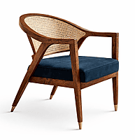 Trestle Cane Back Accent Chair