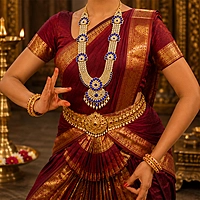 Traditional Deity Haram Necklace for Durga, Amman & Lakshmi Idols | Divine Temple Alankaram Jewelry