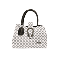 Monogram Print Handbag with Dual Handles