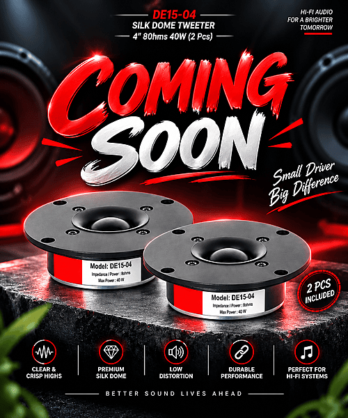 DE15-04 SILK DOME TWEETER 4" 8Ohms 40W (2 Pcs) DE15-04 SILK DOME TWEETER 4" 8Ohms 40W (2 Pcs)