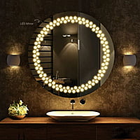 Rounded LED Mirror With Sensor Lights 02