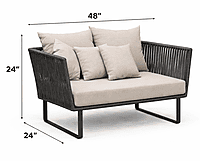 Delta Two Seater Outdoor Bench