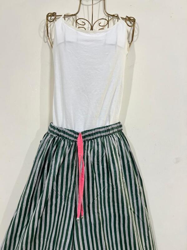 Anya's Flared Lounge pants - Dark Green Stripes