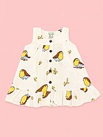 Muslin Front Open Baby Frock - Assorted Prints - Pack of 1