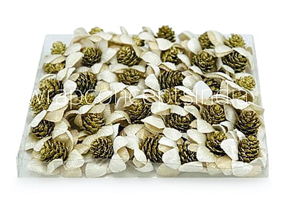 White Flowers with Glitter Pine