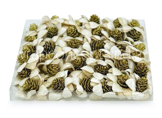 White Flowers with Glitter Pine