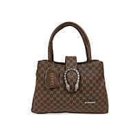 Monogram Print Handbag with Dual Handles