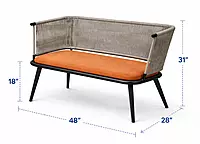 Braced Two Seater Outdoor Bench