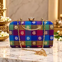 Silk Check Clutches Handmade