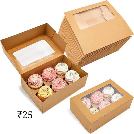 Cupcake 6cavity kraft box