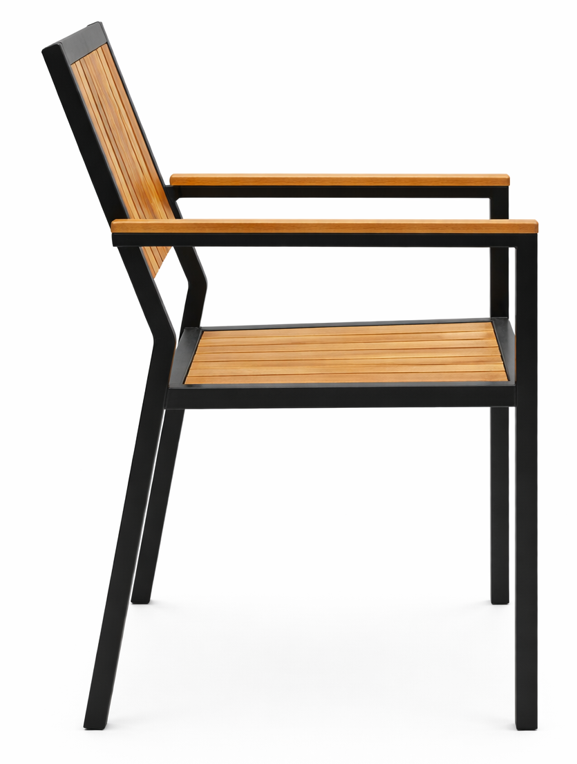 Bolero Steel & Acacia Armchair