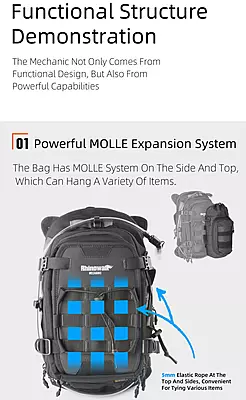 Rhinowalk 9L Motorcycle Mechanic Series Tank Bag - Hydration Bladder, Waterproof Gear Rhinowalk 9L Motorcycle Mechanic Series Tank Bag - Hydration Bladder, Waterproof Gear