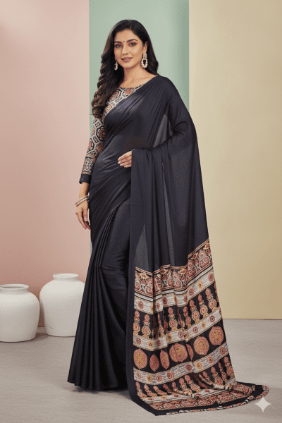 Aparna - Modal Silk Saree in Ajrakh Blouse 20903