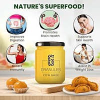 GRANULES Pure Cow Ghee 500ml | Natural Desi Ghee | Premium Cow Ghee | Organic Pure Ghee | Traditional Method | Authentic Ghee for Cooking