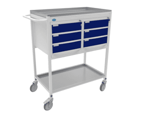 Gita Steel Furniture Medicine Trolley with Six Molded Drawers (A-0021)