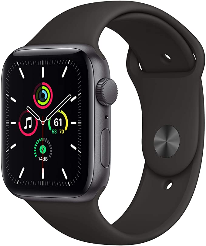 New Apple Watch SE (GPS, 44mm) - Space Gray Aluminum Case with Black Sport Band
