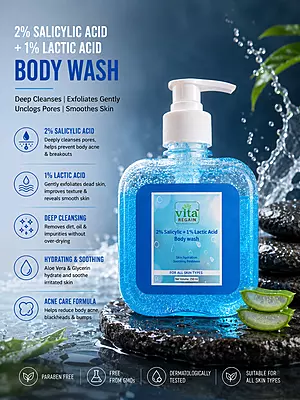 Vita Regain Exfoliating Body Wash | Exfoliating AHA + BHA Cleanser