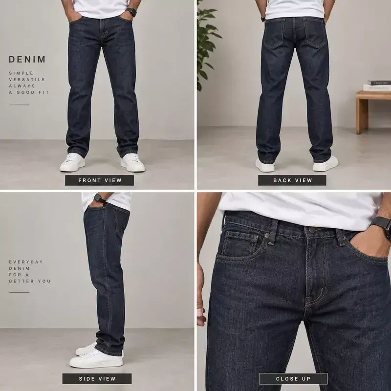 Midnight Indigo Classic Straight-Fit Denim Jeans