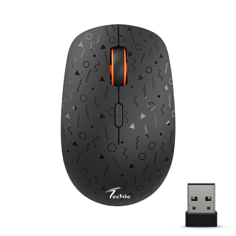 Techie Amber Wireless Mouse (Black)