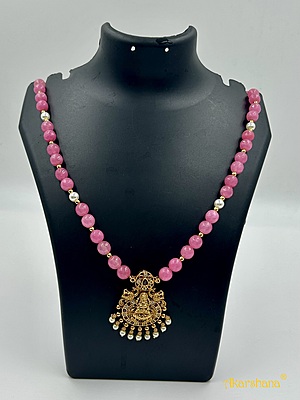 Semiprecious Beads Mala with Lakshmi Pendant A1HJ00003A