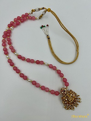 Semiprecious Beads Mala with Lakshmi Pendant A1HJ00003A