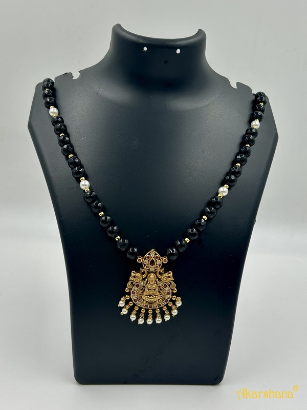 Semiprecious Beads Mala with Lakshmi Pendant A1HJ00003B