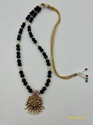 Semiprecious Beads Mala with Lakshmi Pendant A1HJ00003B