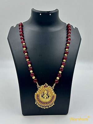 Semiprecious Beads Mala with Lakshmi Pendant A1HJ00005