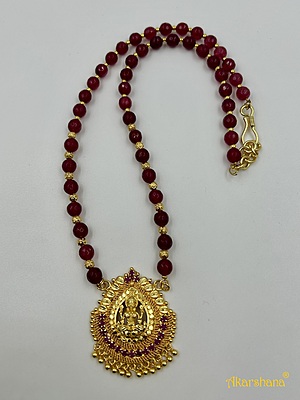 Semiprecious Beads Mala with Lakshmi Pendant A1HJ00005