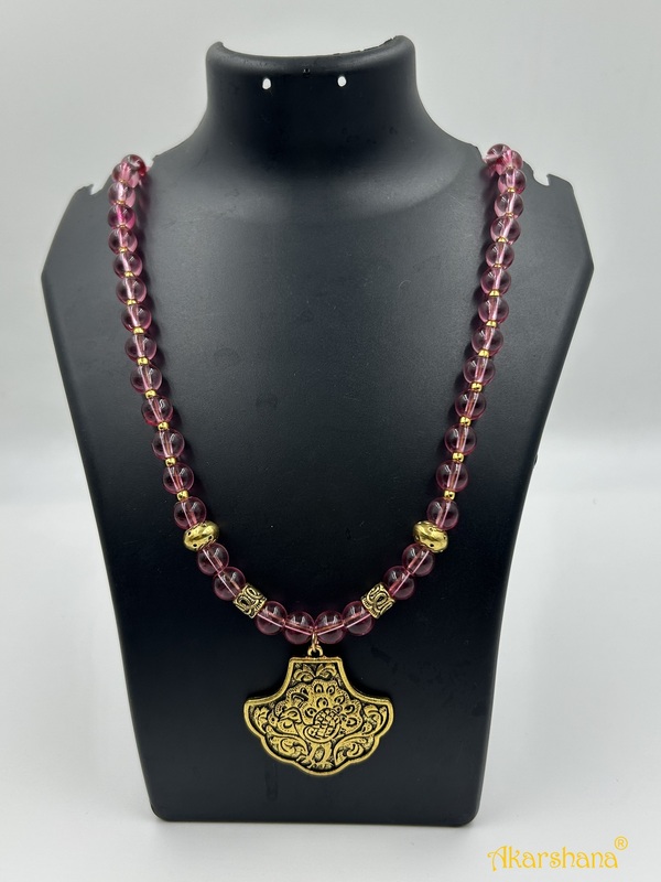 Round Glass Beads Oxidised Pendant Neckpiece A1HJ00014A