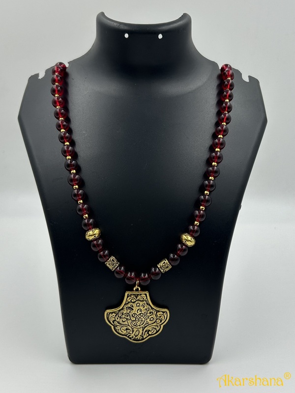 Round Glass Beads Oxidised Pendant Neckpiece A1HJ00014C