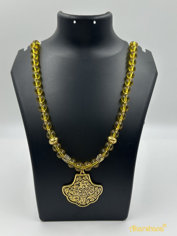 Round Glass Beads Oxidised Pendant Neckpiece A1HJ00014D