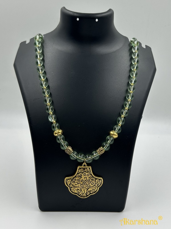 Round Glass Beads Oxidised Pendant Neckpiece A1HJ00014F