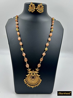 Semiprecious Monalisa Beads Mala A1HJ00030B