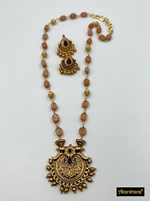 Semiprecious Monalisa Beads Mala A1HJ00030B