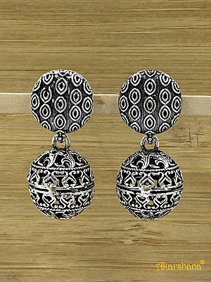 Oxidised Ball drops Jhumka A1OJ00016
