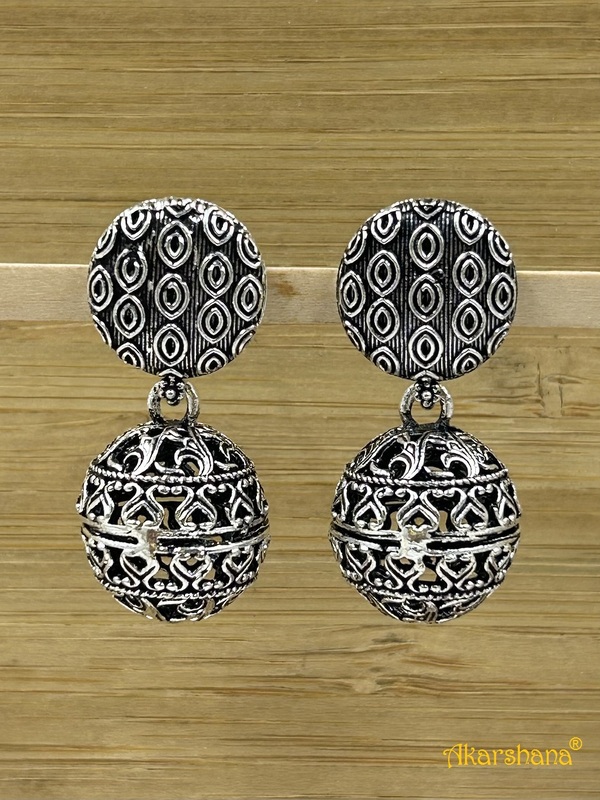 Oxidised Ball drops Jhumka A1OJ00016