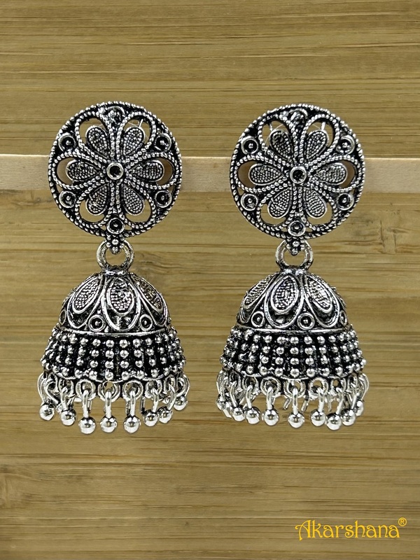 Oxidised Jhumka with Ghungroo A1OJ00040