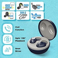 ZEBRONICS ZEB-SOUND BOMB 1 TWS Earbuds with BT5.0, Up to 12H Playback, Touch Controls, Voice Assistant, Splash Proof with Type C Portable Charging Case