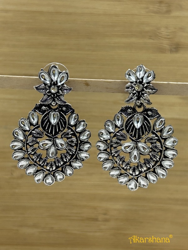 Silver Kundan Dangles A1TJ00003