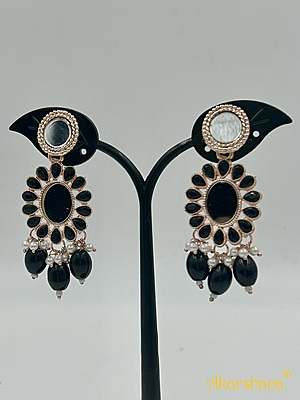 Rose Gold Mirror Dangles with Beads drops A1TJ00012C