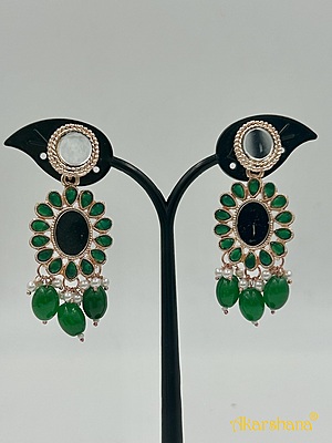 Rose Gold Mirror Dangles with Beads drops A1TJ00012D