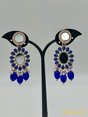 Rose Gold Mirror Dangles with Beads drops A1TJ00012J