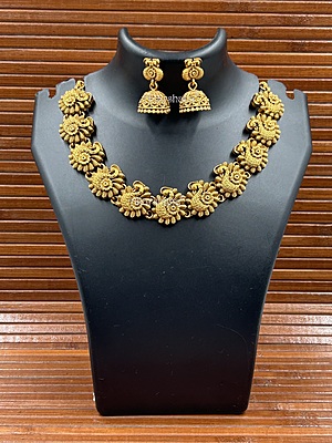 Antique Peacock Necklace with Jhumka A1TJ00075