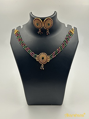 Antique 3 Lines Hydro Crystal Choker A1TJ00077A