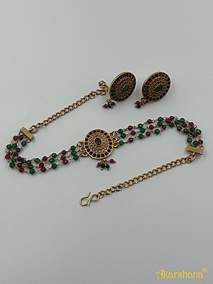 Antique 3 Lines Hydro Crystal Choker A1TJ00077A