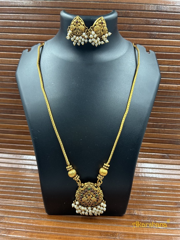 Antique Chain Mala with Peacock Pendant A1TJ00083A
