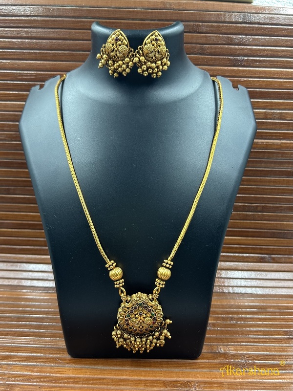 Antique Chain Mala with Peacock Pendant A1TJ00083B